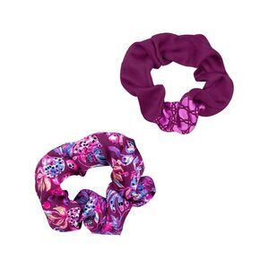 LILLY PULITZER Amarena Cherry Tropical Set of 2 Satin Scrunchies NEW NWT